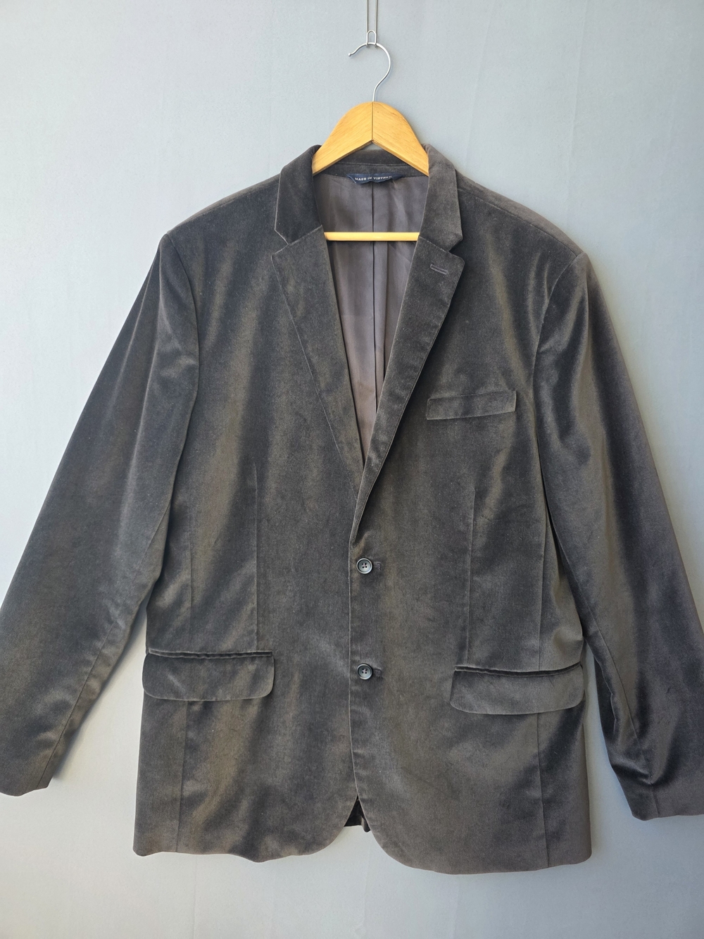 Banana Republic Velvet Blazer Men’s 46L Chocolate Brown Cotton Velvet Sport Coat